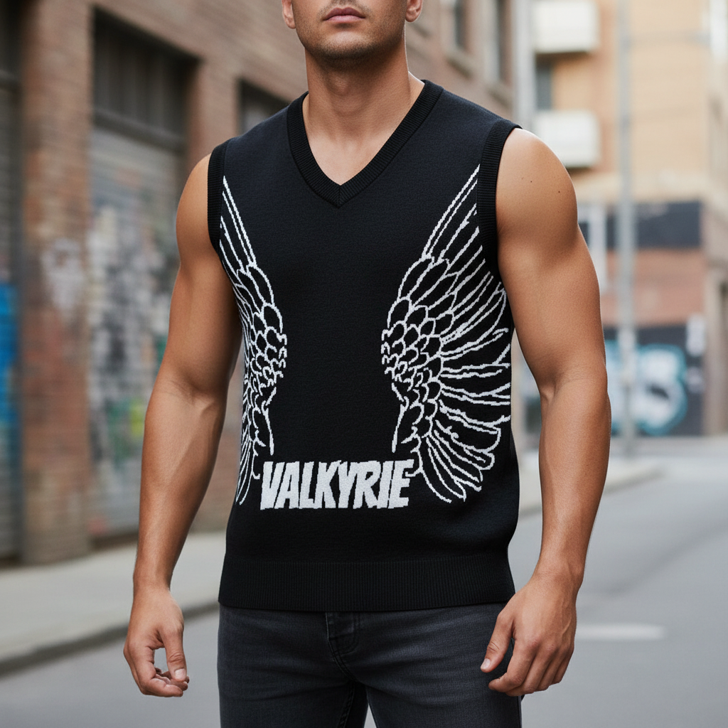 Knit V-neck vest - Logo edition