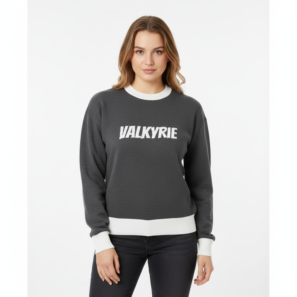 Relaxed fit knitted crew neck sweater